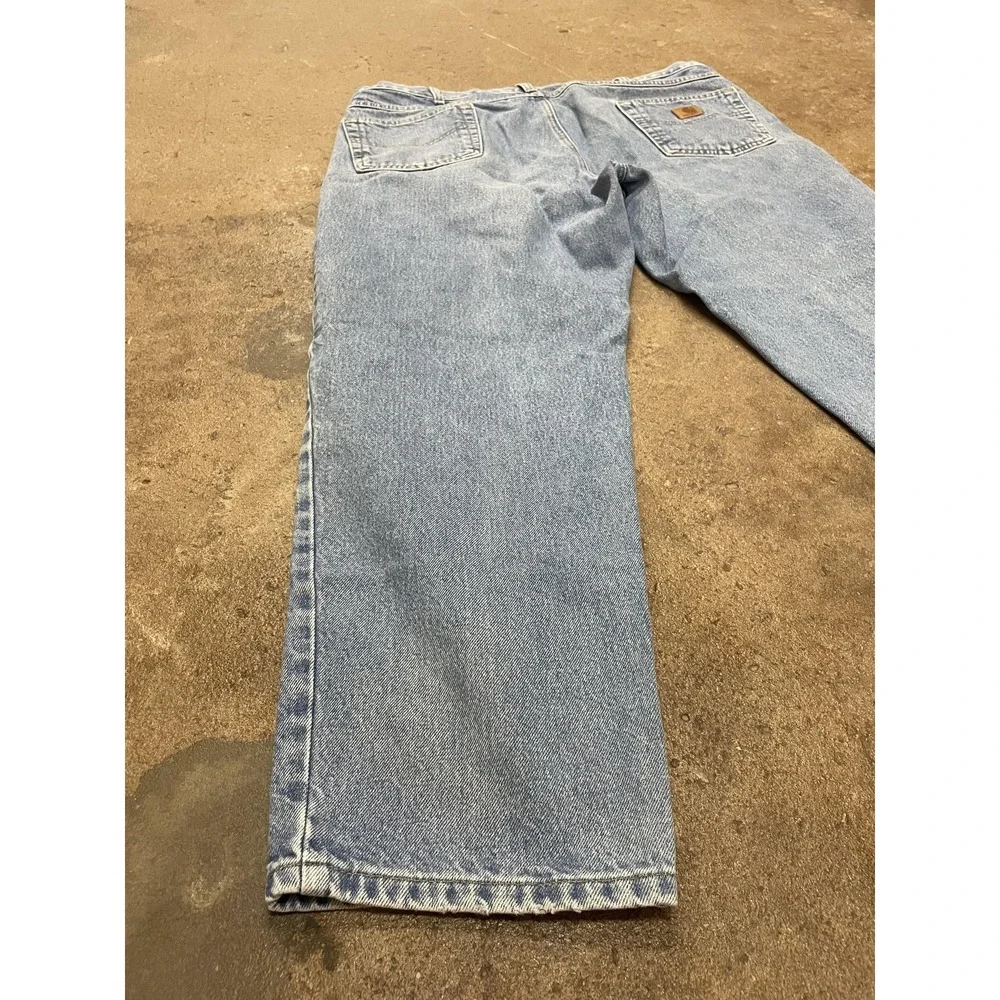 Carhartt‎ Jeans Mens Light Blue Denim Relaxed Straight Leg 5-Pocket Zip Fly Work